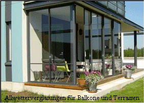 Allwetterverglasungen fr Balkone und Terrassen